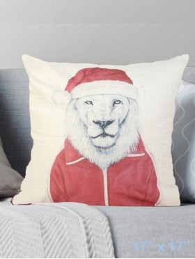 Lion Print Cushion & Filler (Dou-Sided)